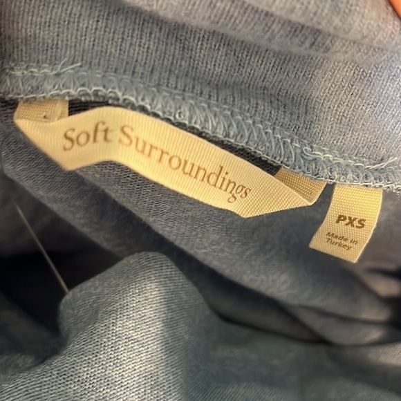 Soft Surroundings B’Call Tunic Top Cowl Neck NWT Blue Size XS Petite So Soft - Picture 7 of 11